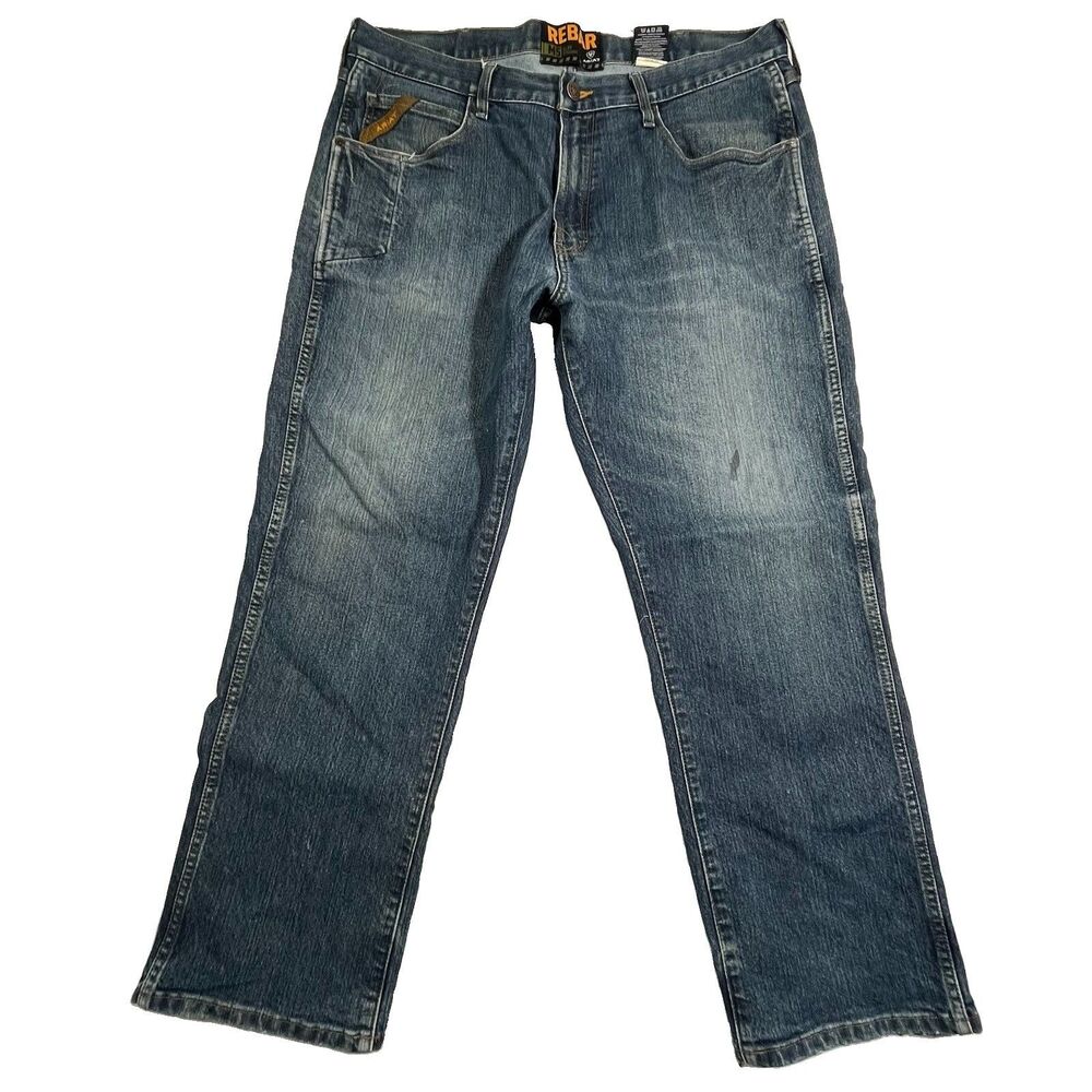Ariat Rebar M5 Slim Straight Jeans 38x30 Blue Denim Workwear